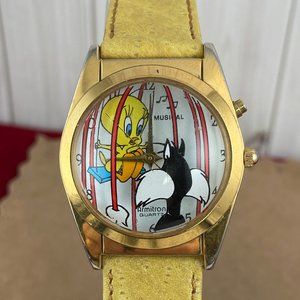 Vintage 1995 Tweety Bird And Sylvester Musical Watch.
